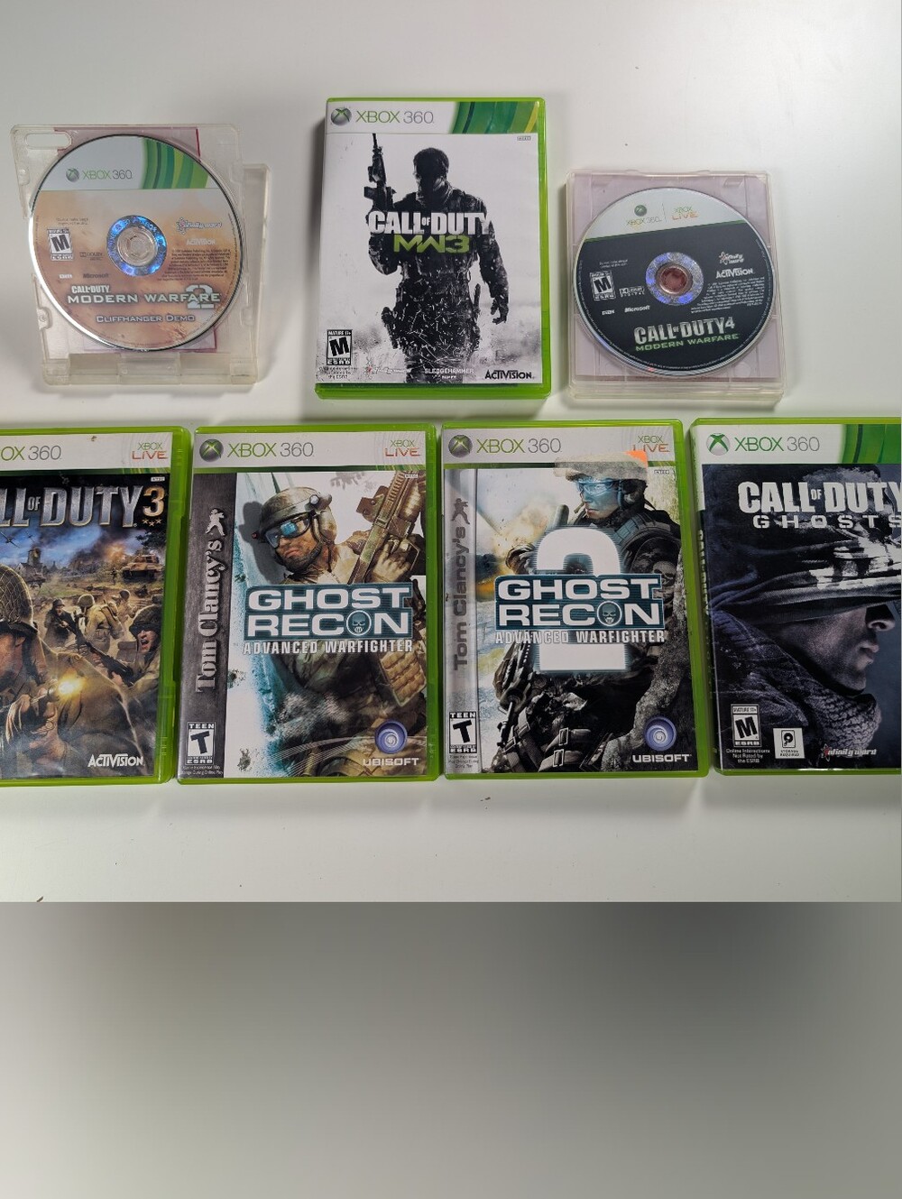 Xbox 360 FPS 7 Game Bundle Call of Duty MW3 Ghosts & Ghost Recon